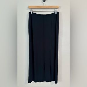 NEW YORK & COMPANY Black Midi Side Slit Skirt size Large